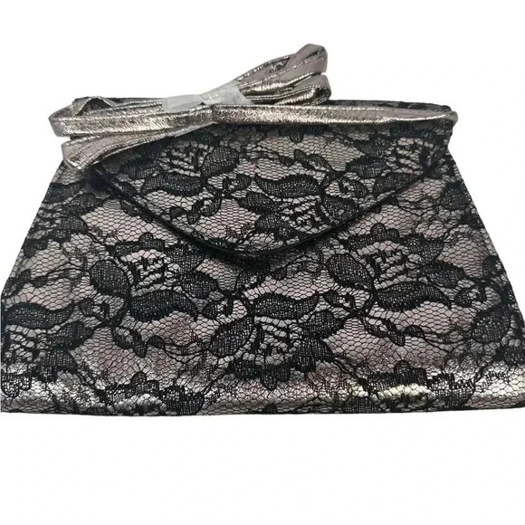 NWOT Neiman Marcus Black Lace evening bag with strap - Picture 1 of 9
